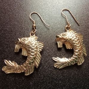 Vintage Express koi earrings, some wear